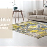 Ultra Soft Area Rug, Non Slip, Stain Resistant, Washable Area Rugs for Living Room, Bedroom, Elegant Grey Ogee Pattern(Gray)