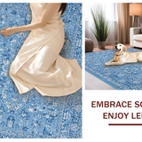 Ultra Soft Area Rug, Non Slip, Stain Resistant, Washable Area Rugs for Living Room, Bedroom, Cute Preppy Room Decor(Blue)