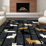 Ultra Soft Area Rug, Non Slip, Stain Resistant, Washable Area Rugs for Living Room, Bedroom, Artful Farmhouse Animal Design(Black)