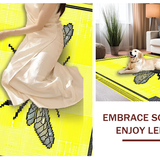 Ultra Soft Area Rug, Non Slip, Stain Resistant, Washable Area Rugs for Living Room, Bedroom, Charming Garden Bee Design(Yellow)