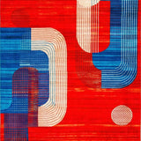 Funky Retro Abstract Composition(Red)