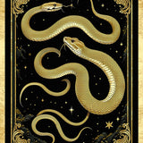 Ultra Soft Area Rug, Non Slip, Stain Resistant, Washable Area Rugs for Living Room, Bedroom, Sophisticated Gothic Serpent Visuals(Gold)