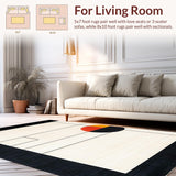 Ultra Soft Area Rug, Non Slip, Stain Resistant, Washable Area Rugs for Living Room, Bedroom, Dynamic Contemporary Arch Pattern(White)
