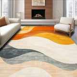 Ultra Soft Area Rug, Non Slip, Stain Resistant, Washable Area Rugs for Living Room, Bedroom, Striking Layered Color Fusion Style(Orange)