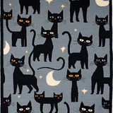 Ultra Soft Area Rug, Non Slip, Stain Resistant, Washable Area Rugs for Living Room, Bedroom, Charming Whimsical Feline Aesthetic(Black)