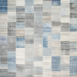 Ultra Soft Area Rug, Non Slip, Stain Resistant, Washable Area Rugs for Living Room, Bedroom, Beige Blue Geometric Patchwork Area Unique Floor Decor(Gray)