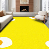 Ultra Soft Area Rug, Non Slip, Stain Resistant, Washable Area Rugs for Living Room, Bedroom, Contemporary Minimalist Egg Shape(Yellow)