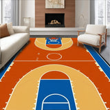 Ultra Soft Area Rug, Non Slip, Stain Resistant, Washable Area Rugs for Living Room, Bedroom, Striking Colorful Court Layout(Brown)