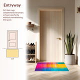 Ultra Soft Area Rug, Non Slip, Stain Resistant, Washable Area Rugs for Living Room, Bedroom, Stylish Gradient Spectrum Design(Yellow)