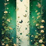 Elegant Dark Green Botanical Motif(Green)