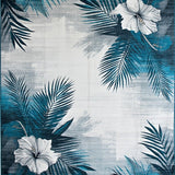 Ultra Soft Area Rug, Non Slip, Stain Resistant, Washable Area Rugs for Living Room, Bedroom, Elegant Gray Blue Floral Vibes(Gray)