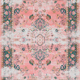 Ultra Soft Area Rug, Non Slip, Stain Resistant, Washable Area Rugs for Living Room, Bedroom, Whimsical Artful Geometric Elements(Pink)