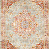 Ultra Soft Area Rug, Non Slip, Stain Resistant, Washable Area Rugs for Living Room, Bedroom, Classic Medallion Rug in Apricot and Rust(Gray)
