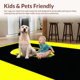 Ultra Soft Area Rug, Non Slip, Stain Resistant, Washable Area Rugs for Living Room, Bedroom, Chic Monochrome Punk Statement Piece(Yellow)