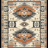 Ultra Soft Area Rug, Non Slip, Stain Resistant, Washable Area Rugs for Living Room, Bedroom, Stylish Abstract Cultural Influence(Orange)
