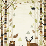 Ultra Soft Area Rug, Non Slip, Stain Resistant, Washable Area Rugs for Living Room, Bedroom, Kids Playroom Area Whimsical Woodland Animals(Beige)