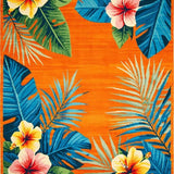 Ultra Soft Area Rug, Non Slip, Stain Resistant, Washable Area Rugs for Living Room, Bedroom, Striking Colorful Petal Composition(Orange)