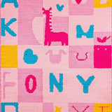 Ultra Soft Area Rug, Non Slip, Stain Resistant, Washable Area Rugs for Living Room, Bedroom, Artistic Playful Learning Environment Textile(Pink)