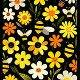 Ultra Soft Area Rug, Non Slip, Stain Resistant, Washable Area Rugs for Living Room, Bedroom, Charming Bee Floral Arrangement(Yellow)