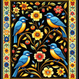 Bold Vibrant Bird Art Decor(Black)