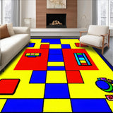 Ultra Soft Area Rug, Non Slip, Stain Resistant, Washable Area Rugs for Living Room, Bedroom, Playful Bright Numbered Design(Yellow)