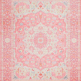 Ultra Soft Area Rug, Non Slip, Stain Resistant, Washable Area Rugs for Living Room, Bedroom, Serene Creamy Lotus Design(Pink)