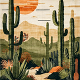 Joyful Rustic Cactus Imagery(Beige)