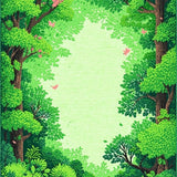 Whimsical Pastel Themed Landscape(Green)