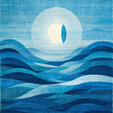 Ultra Soft Area Rug, Non Slip, Stain Resistant, Washable Area Rugs for Living Room, Bedroom, Beachy Crest Surfboard Rug With Undulating Wave Lines And Subtle Sun Motif(Blue)
