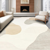 Cloud Dream Area Beige Serenity Abstract Wave Design(Beige)
