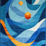 Eclectic Vibrant Abstract Motif(Blue)