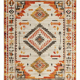Ultra Soft Area Rug, Non Slip, Stain Resistant, Washable Area Rugs for Living Room, Bedroom, Rustic Earthy Tribal Design(Beige)