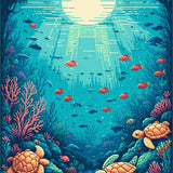 Ultra Soft Area Rug, Non Slip, Stain Resistant, Washable Area Rugs for Living Room, Bedroom, Discovery Island Area Rug Ocean Life Kids Play Mat Aquatic Animal Count Carpet(Blue)