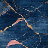 Elegant Textured Geometric Motif(Blue)