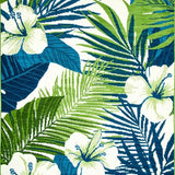 Elegant Blue Green Botanical Print(Blue)