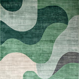 Ultra Soft Area Rug, Non Slip, Stain Resistant, Washable Area Rugs for Living Room, Bedroom, Subtle Gray Tiled Composition(Green)