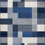 Ultra Soft Area Rug, Non Slip, Stain Resistant, Washable Area Rugs for Living Room, Bedroom, Urban Navy Geometry Touch(Blue)