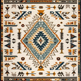 Ultra Soft Area Rug, Non Slip, Stain Resistant, Washable Area Rugs for Living Room, Bedroom, Luxurious Classic Distressed Elements(Beige)