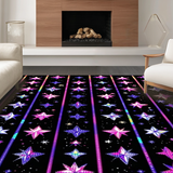 Ultra Soft Area Rug, Non Slip, Stain Resistant, Washable Area Rugs for Living Room, Bedroom, Dynamic Multi-Hued Star Design(Pink)