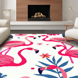 Ultra Soft Area Rug, Non Slip, Stain Resistant, Washable Area Rugs for Living Room, Bedroom, Rustic Textured Tropical Artistry(Pink)
