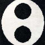 Ultra Soft Area Rug, Non Slip, Stain Resistant, Washable Area Rugs for Living Room, Bedroom, Modern Circular Living Room Washable Accent Rug(Black)