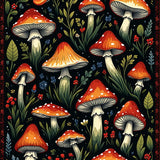 Ultra Soft Area Rug, Non Slip, Stain Resistant, Washable Area Rugs for Living Room, Bedroom, Witchy Black Mushroom Kitchen Runner Rug(Red)