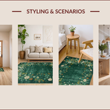 Ultra Soft Area Rug, Non Slip, Stain Resistant, Washable Area Rugs for Living Room, Bedroom, Trendy Geometric Green Aesthetic(Green)