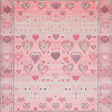 Ultra Soft Area Rug, Non Slip, Stain Resistant, Washable Area Rugs for Living Room, Bedroom, Charming Pastel Floral Aesthetic(Pink)
