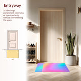 Ultra Soft Area Rug, Non Slip, Stain Resistant, Washable Area Rugs for Living Room, Bedroom, Pastel Rainbow Shaggy Nursery Playroom Rug(Pink)