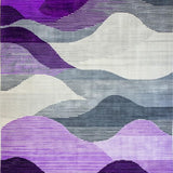 Ultra Soft Area Rug, Non Slip, Stain Resistant, Washable Area Rugs for Living Room, Bedroom, Dynamic Abstract Shapes Ensemble(Purple)
