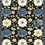Vibrant Tiled Botanical Arrangement(Black)