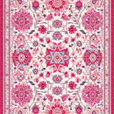 Ultra Soft Area Rug, Non Slip, Stain Resistant, Washable Area Rugs for Living Room, Bedroom, Lively Retro Flower Print Charm(White)