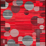 Ultra Soft Area Rug, Non Slip, Stain Resistant, Washable Area Rugs for Living Room, Bedroom, Sophisticated Geometric Red Accents(Red)