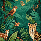 Ultra Soft Area Rug, Non Slip, Stain Resistant, Washable Area Rugs for Living Room, Bedroom, Charming Leafy Jungle Scene(Green)